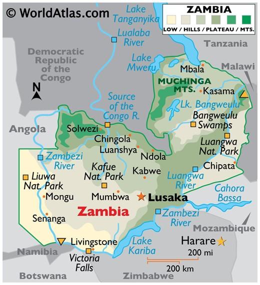 Map of Zambia