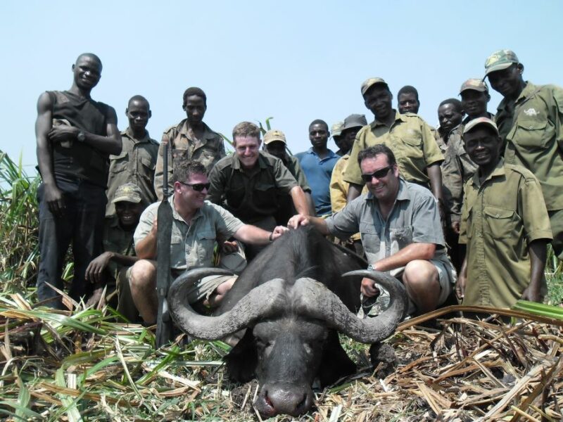 The author with his Cape buffalo tophy hunted in Limpopo province South Africa