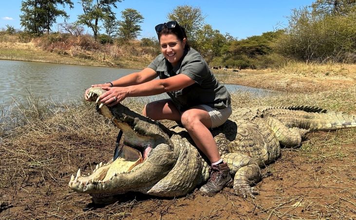 A Nile Crocodile hunted Africa, this guy measured a whopping 15,1 feet