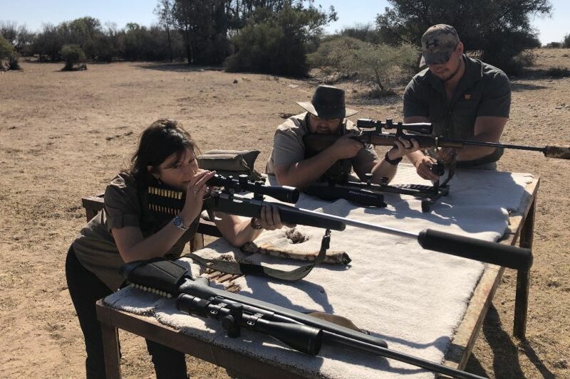 Equipment check while plains game hunting